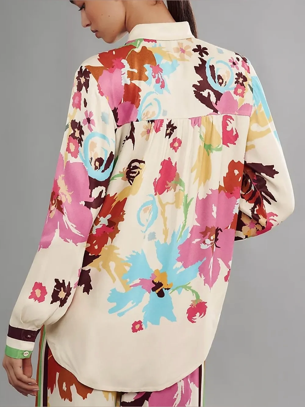 NWT Size XS - Conditions Apply Blooming Long-Sleeve Collared Blouse (US$ 118) - Picture 7 of 16